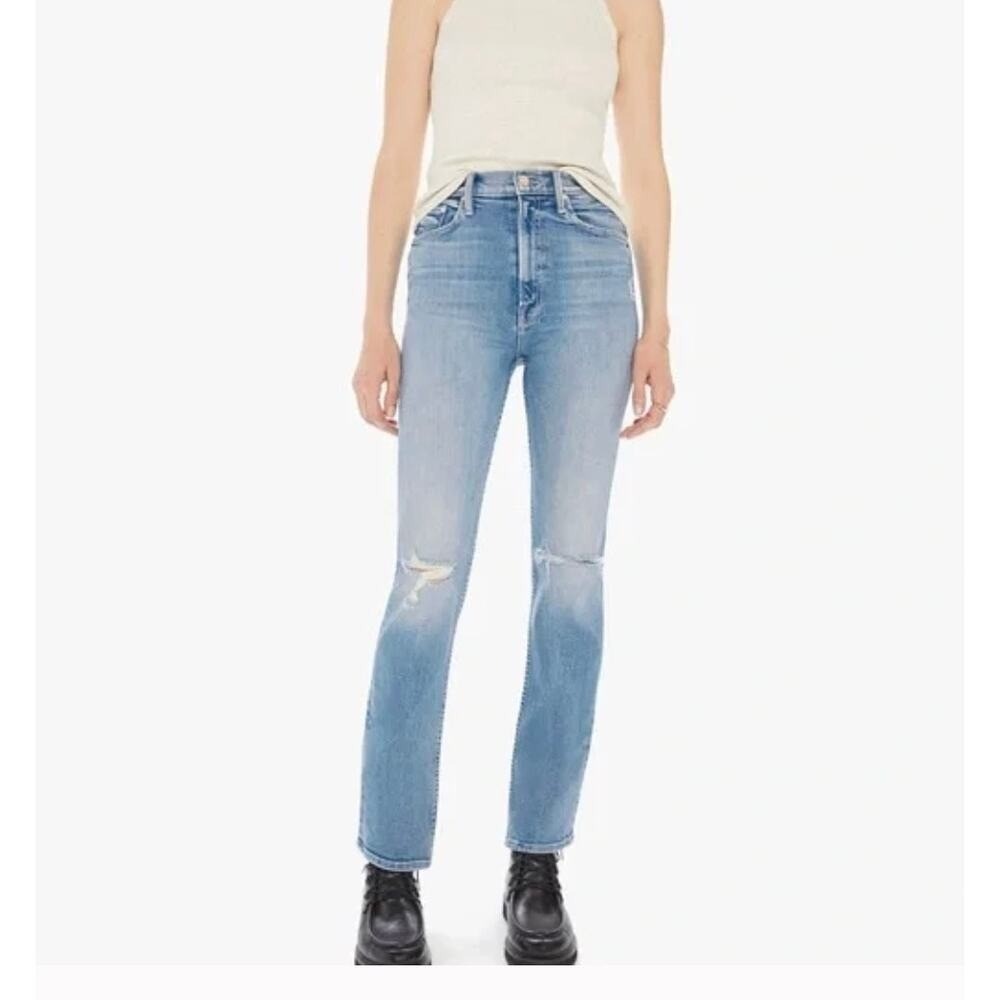 Mother High Waisted Rider Skimp Dreamer Light/Pastel Blue Womens‎ Size 26